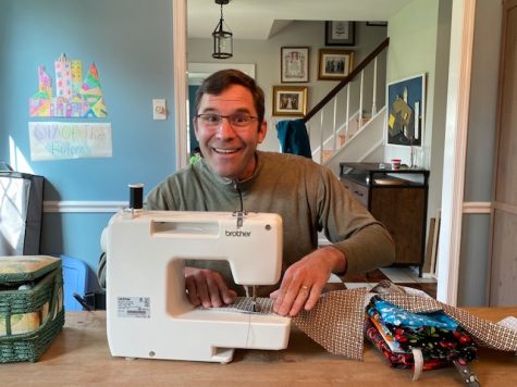 Mr. Rhodes Works at his Beloved Sewing Machine (Photo/Mr. Rhodes)