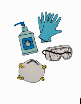 Gloves, hand sanitizer, and masks have become increasingly valuable, and it is essential health workers have access to them. (Drawing/Madeline Chia 21)