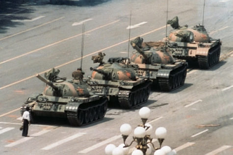 The Tiananmen Square Tank Man photo has become one of the most iconic symbols of the fight for Democracy in China

Recolorization courtesy of Flickr